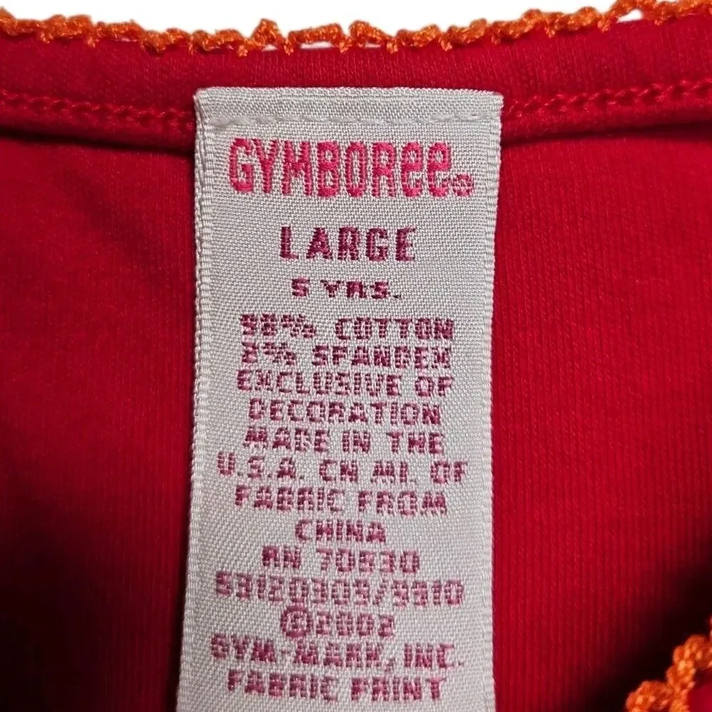 Vintage Gymboree Top Girls Size 5 Red Tunic La Playa Line Baby Doll Y2K NWT